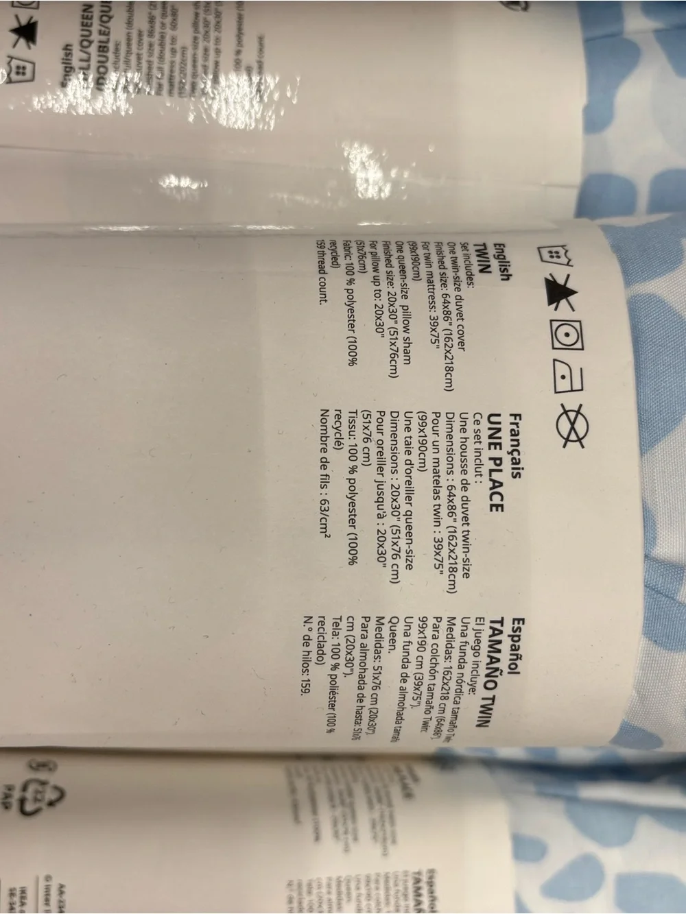 IKEA Sz twin Light Blue Floral Duvet Cover Set - Home Bedding